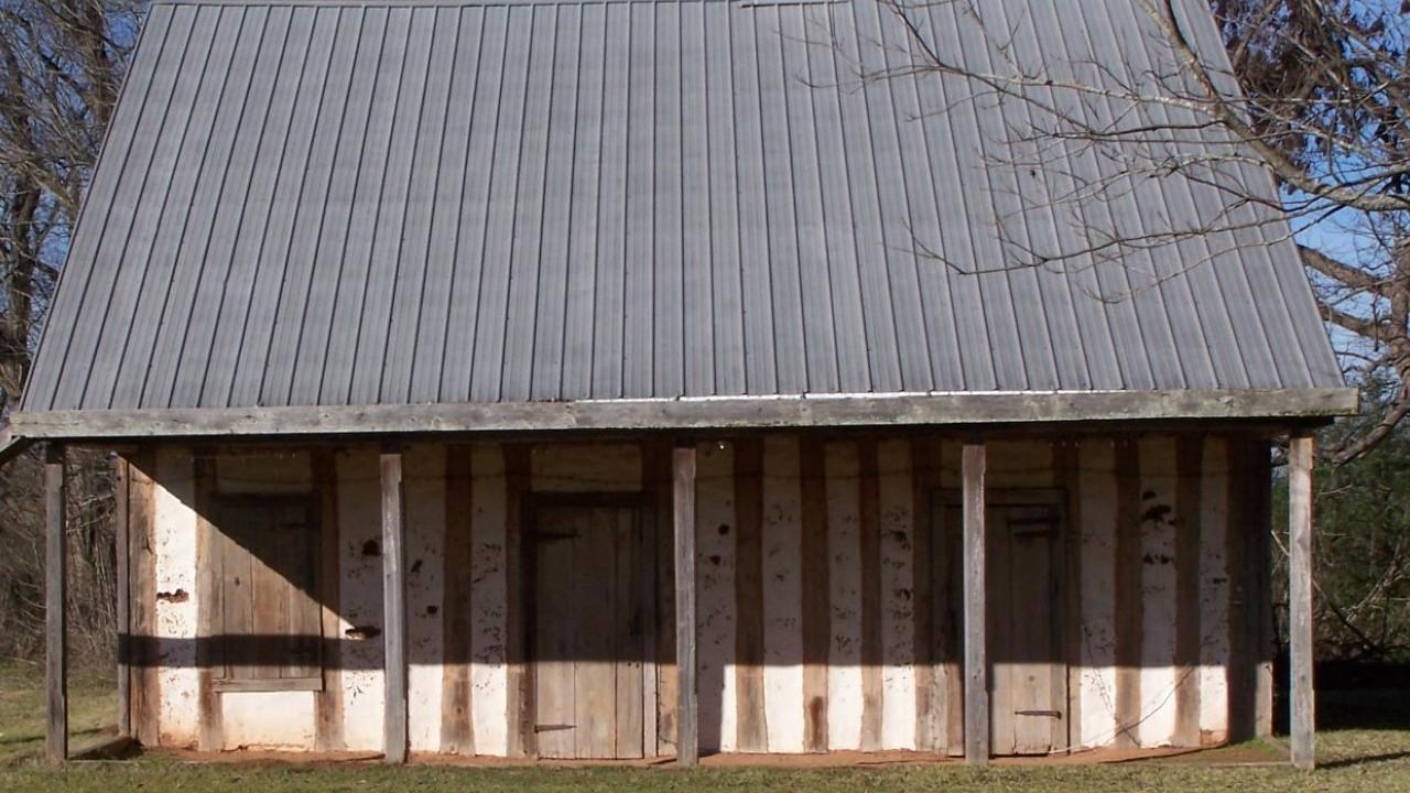 The only post-in-ground bousillage house in Louisiana sits on lower Cane River.