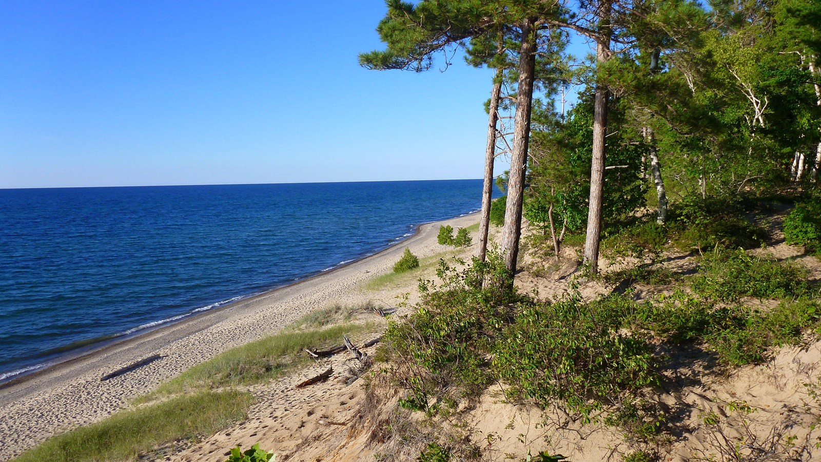 Twelvemile Beach and Lake Superior as viewed from the campground.