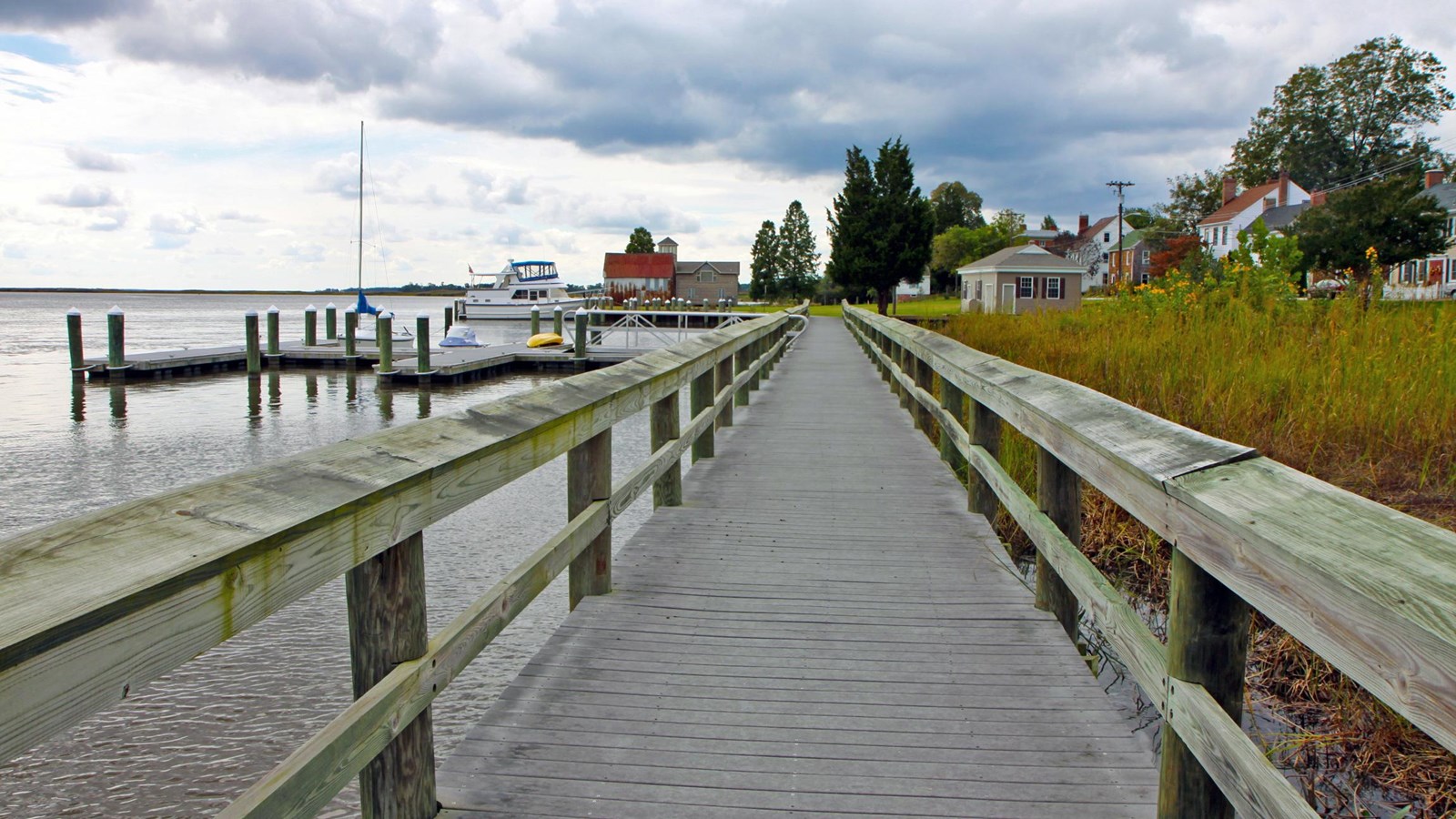 The Vienna riverfront boardwalk. 