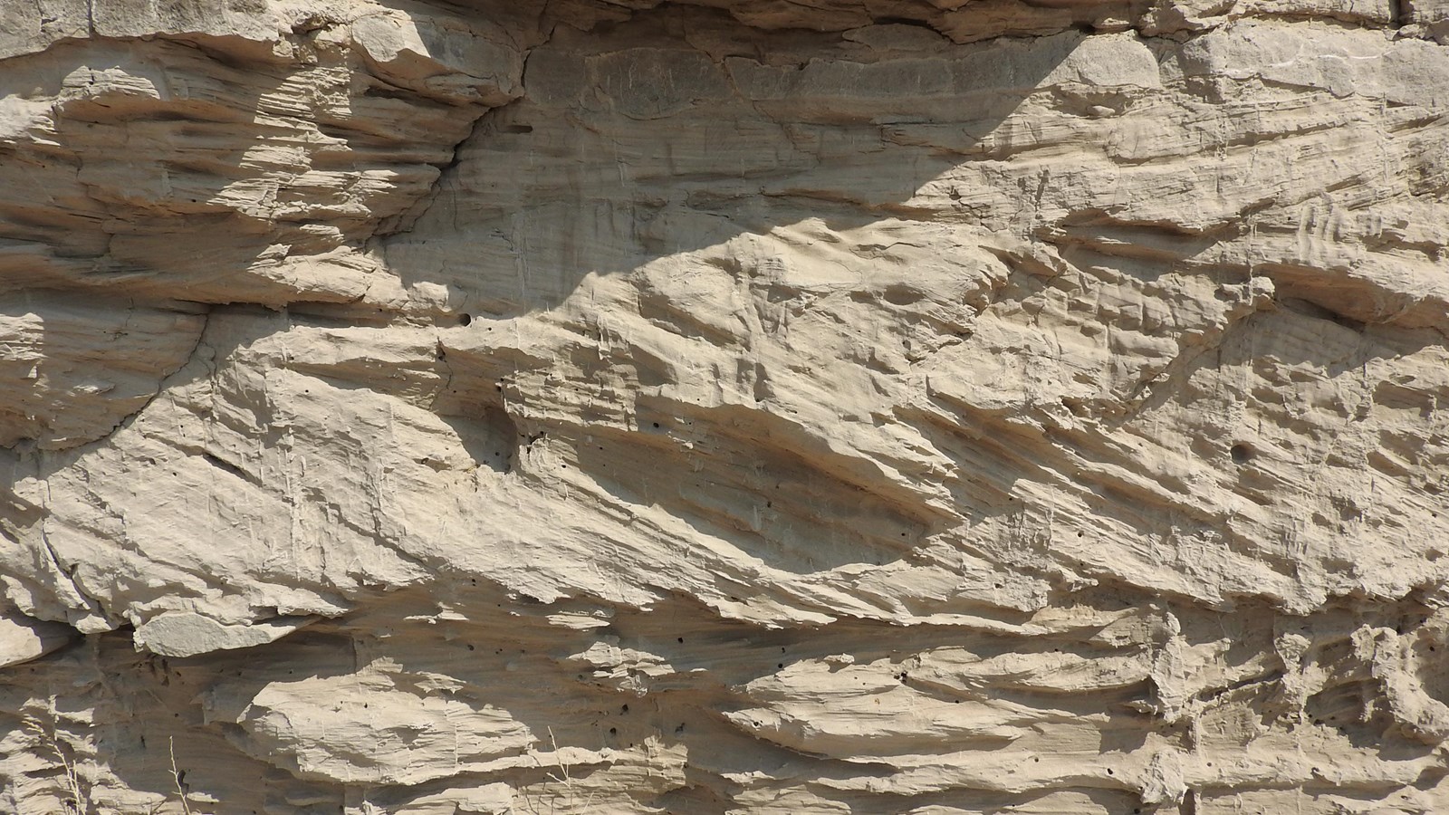 Sandstone with layers at different angles. 