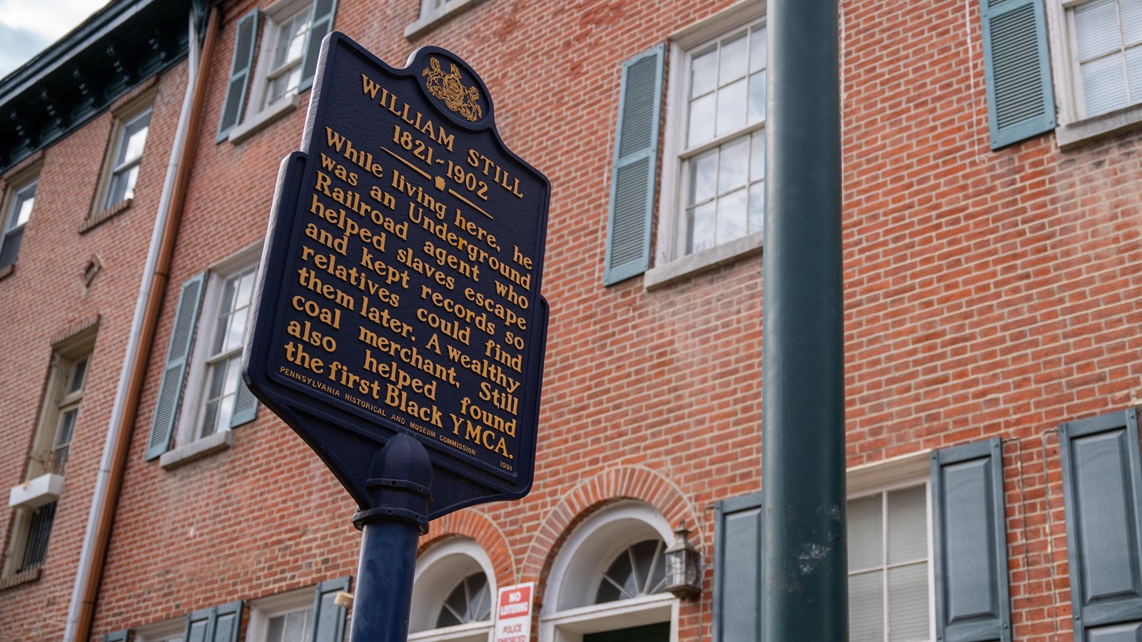 The William Still Marker sits outside his former residence in Philadelphia