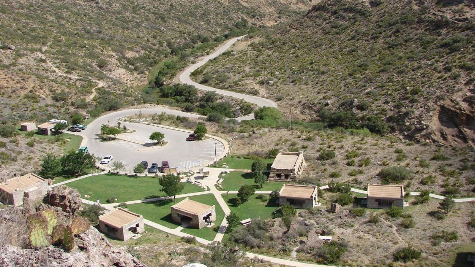 Aerial photo of Sitting Bull Falls Recreation Area