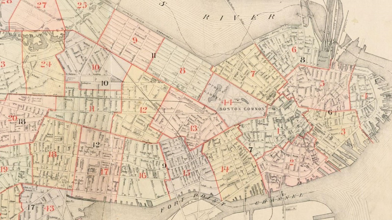 1895 atlas map of Boston: Boston proper and Roxbury.