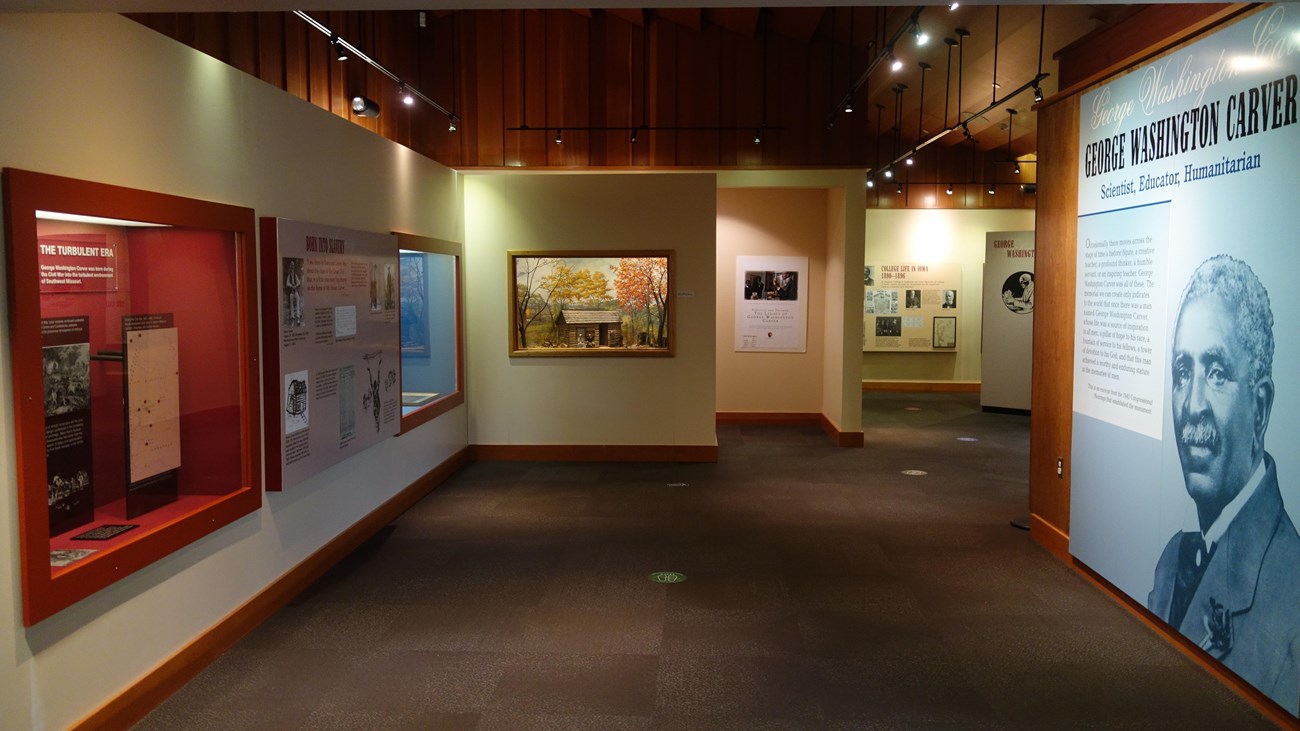 Exhibit panels in the George Washington Carver NM museum