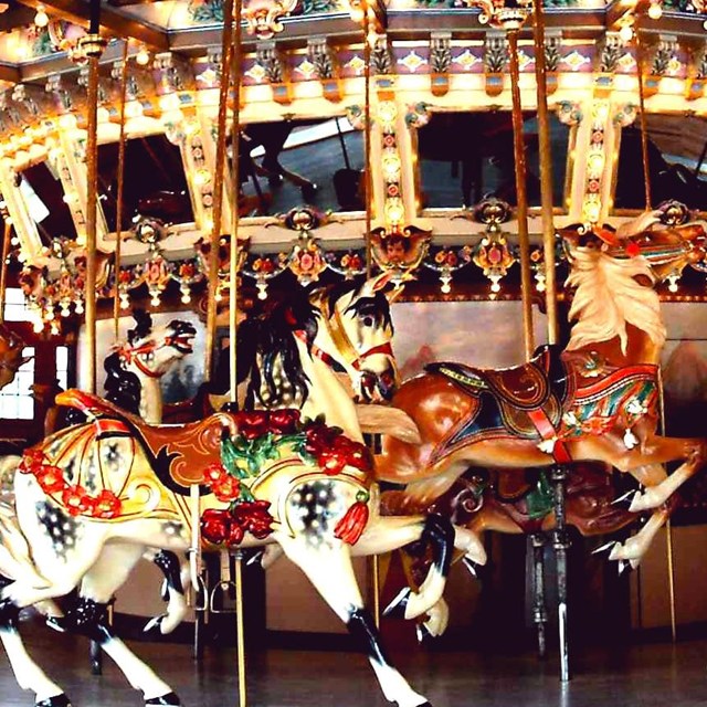 Glen Echo Park’s historic 1921 Dentzel Carousel.