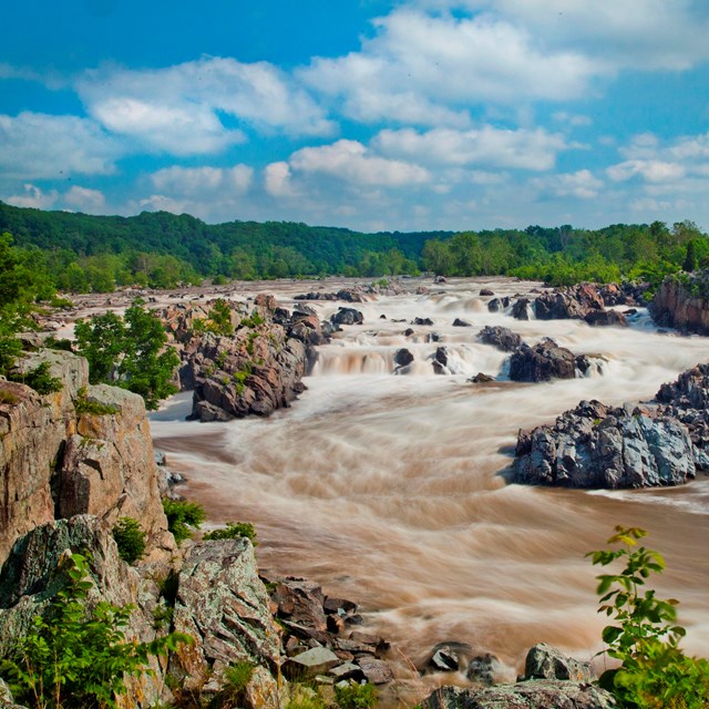 View of the falls from the Virginia side of Great Falls Park. 