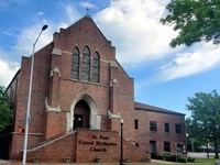A church on a street corner in Birmingham, AL