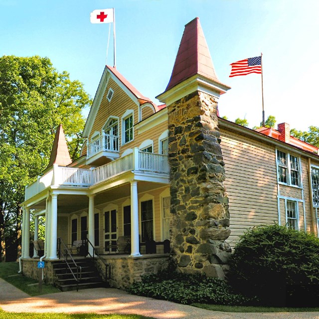 Inside the historic home of Clara Barton. 