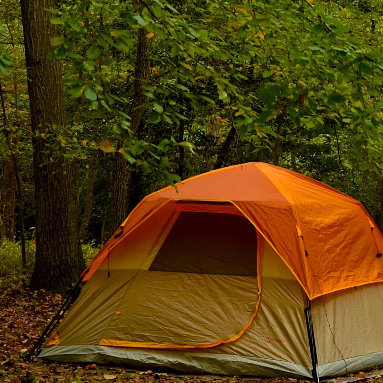 Tent camping at Greenbelt Park.