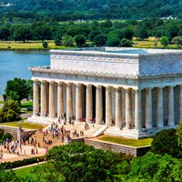 Ariel view of the Lincoln memorial
