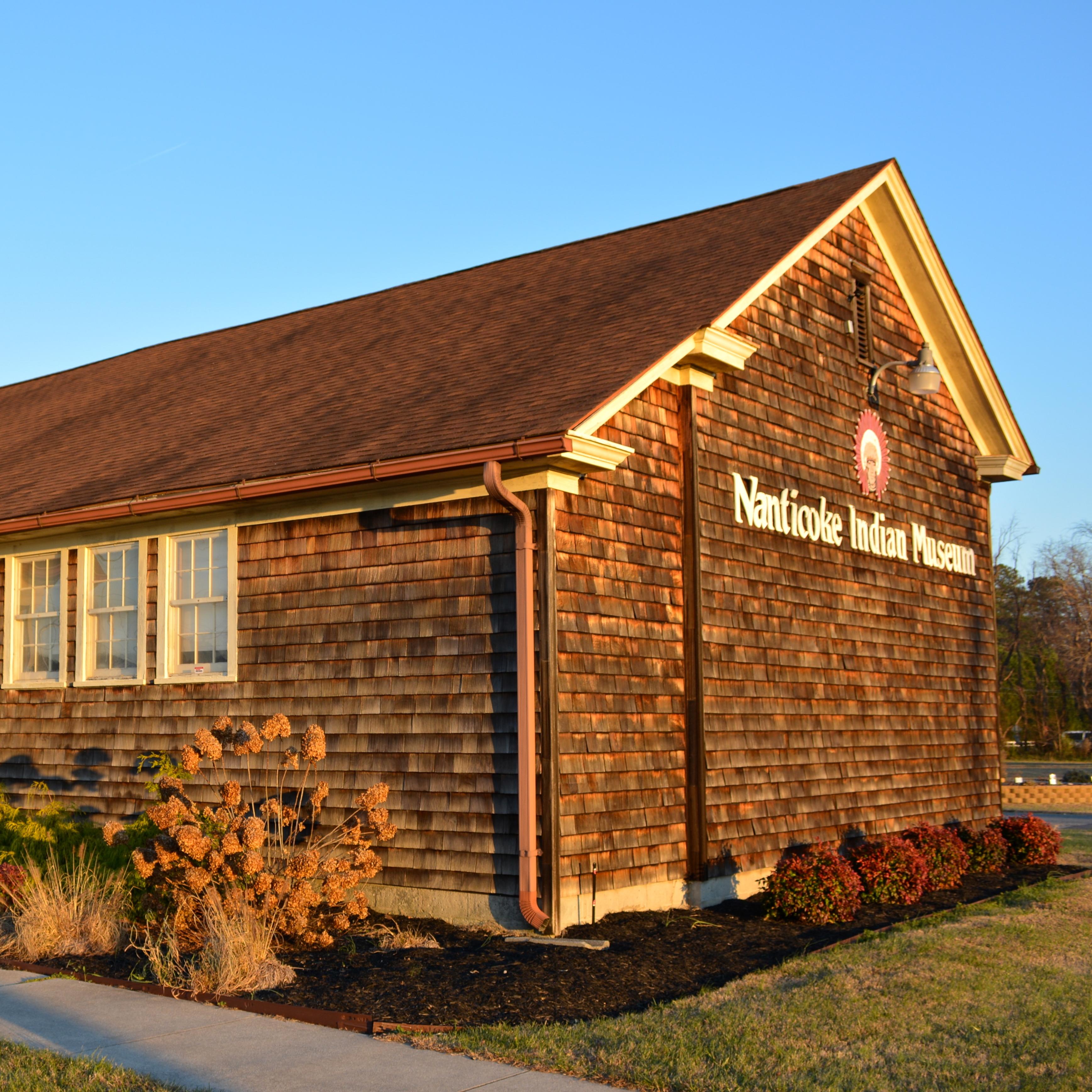 The Nanticoke Indian Museum, a brown, single-level building. 