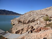 A photo of a courtesy boat dock out of the water.