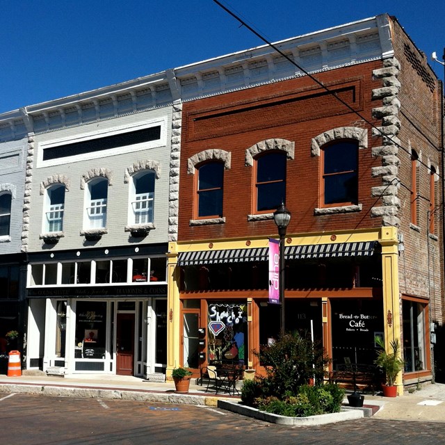 Historic main street in Rodgers, AR