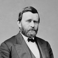 man with a beard wearing a suit circa 1870.