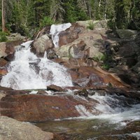 water cascading down rocks