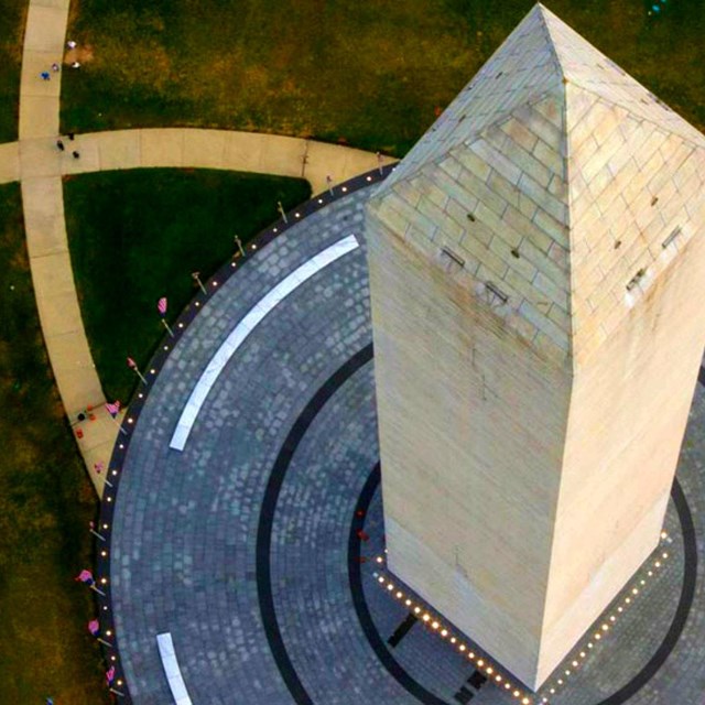 Aerial view of the Washington Monument