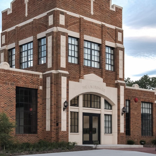 Red brick industrial building