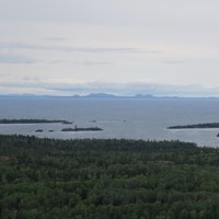 View from Mt. Franklin looking north to the Canadian shoreline.