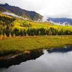 McCarthy Road Fall colors and lake reflection