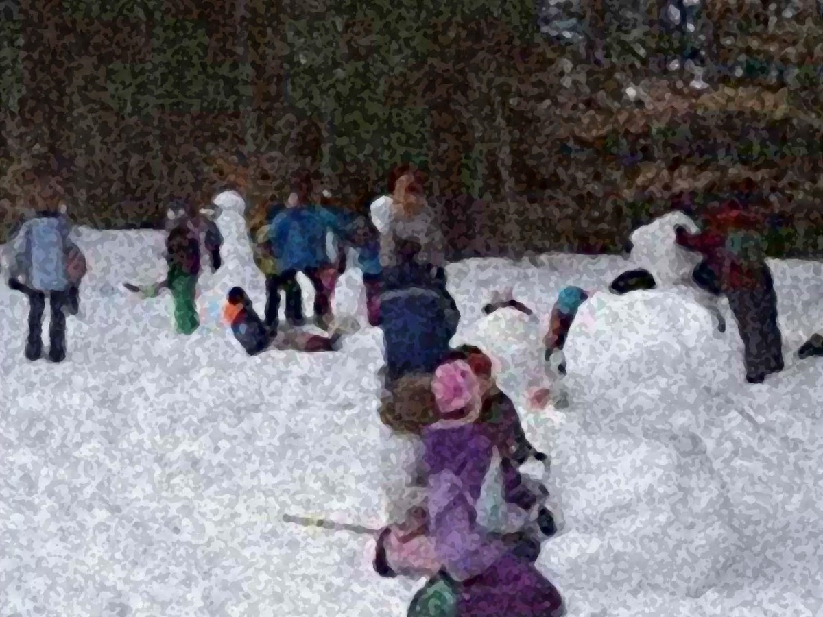 Snow Sculptures with kids