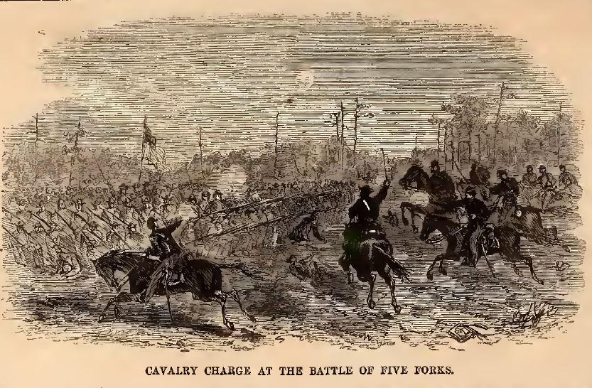 Wood carved drawing of cavalry charging infantry.