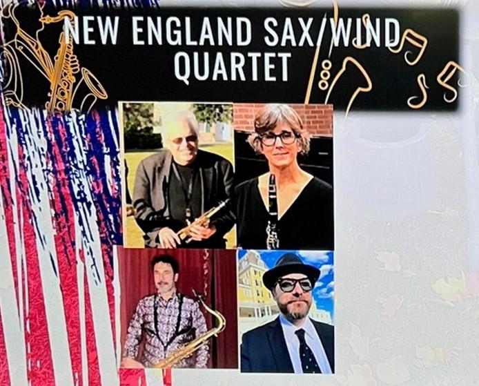 Image of the four musicians in the New England Sax and Wind Quartet