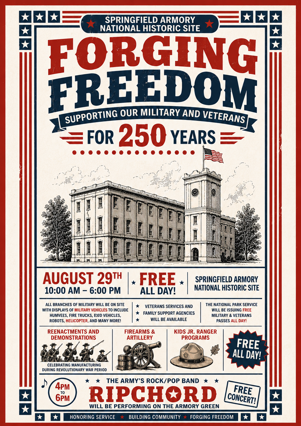 Photo illustration of Springfield Armory building with corresponding event description