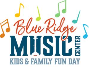 logo on a white background with text that reads Blue Ridge Music Center Kids and Family fun day