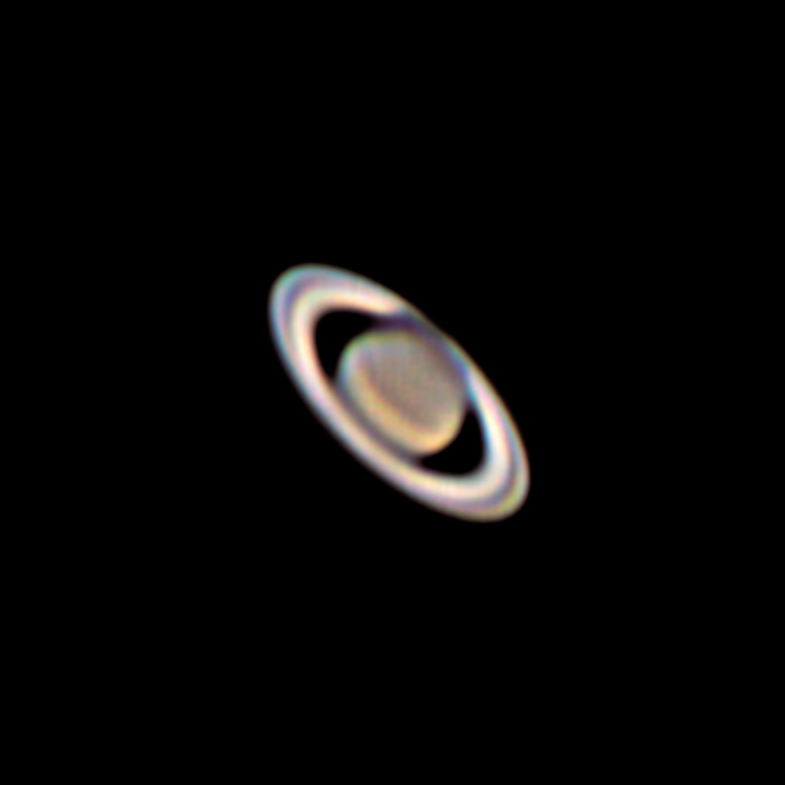 A close-up view of Saturn