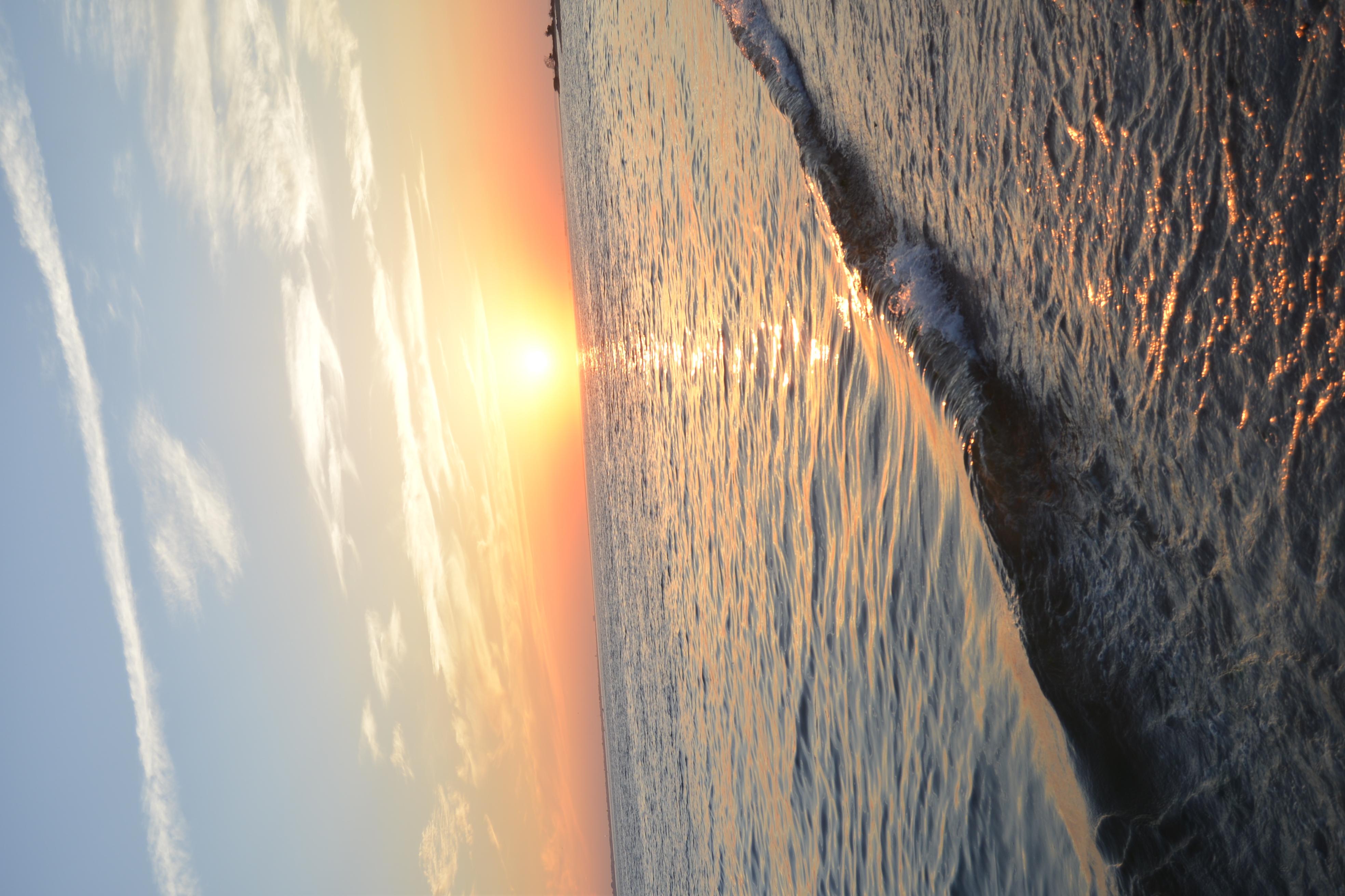 Sunset over water.