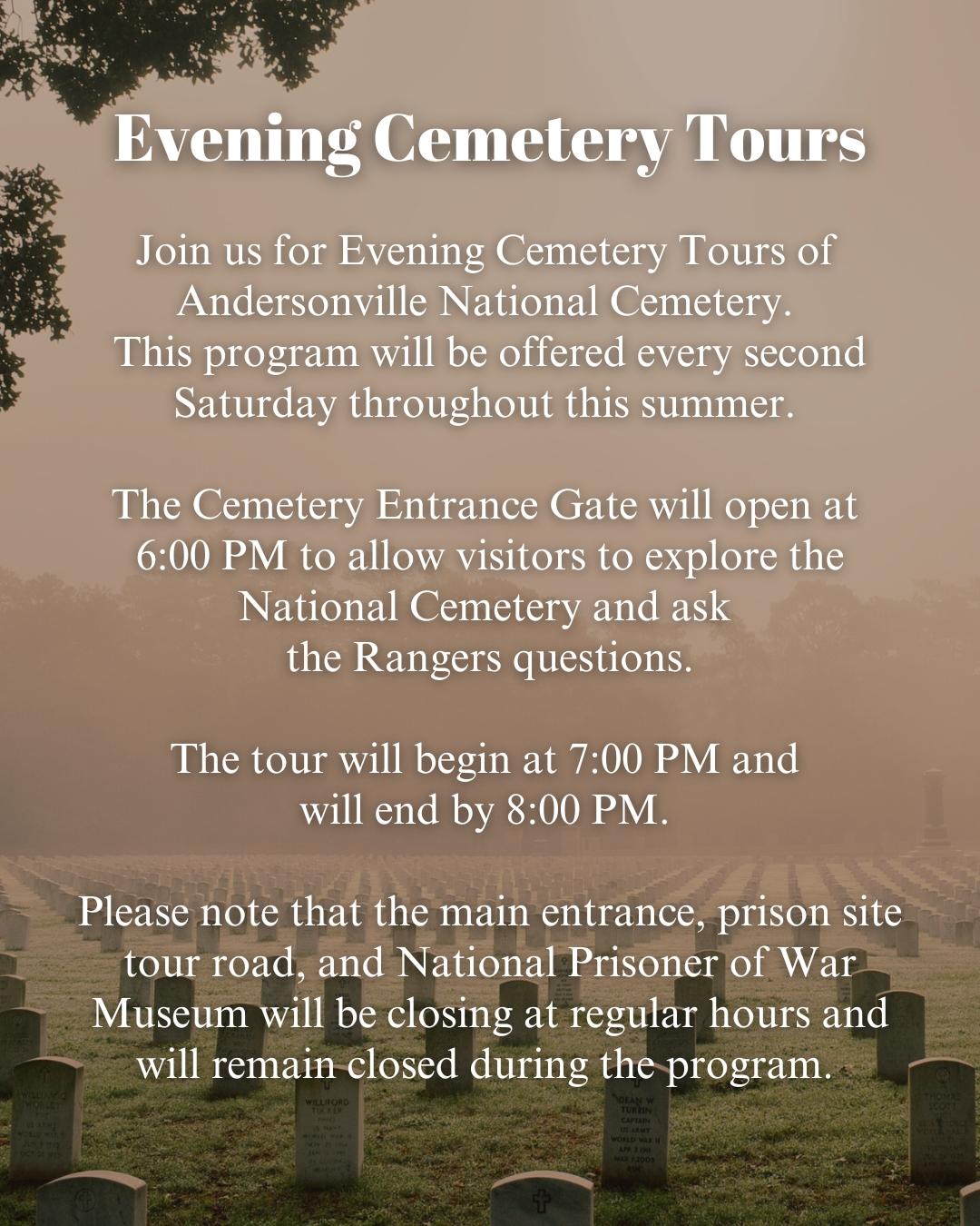 Evening Cemetery Tours Flyer