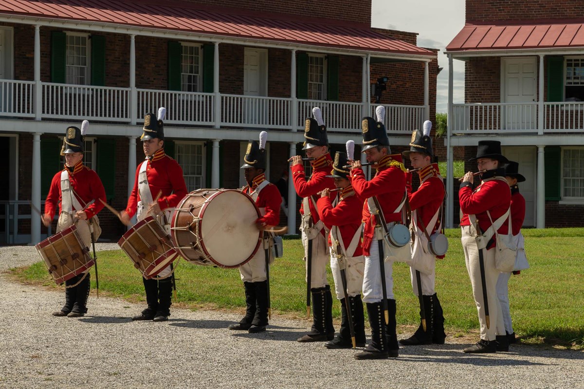 Living history musicians performing in the Star Fort.