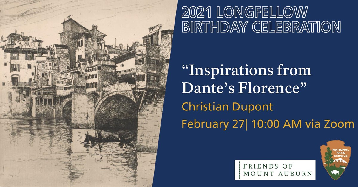 drawing of old bridge in Florence, gondola floating on water under its arches, city in background