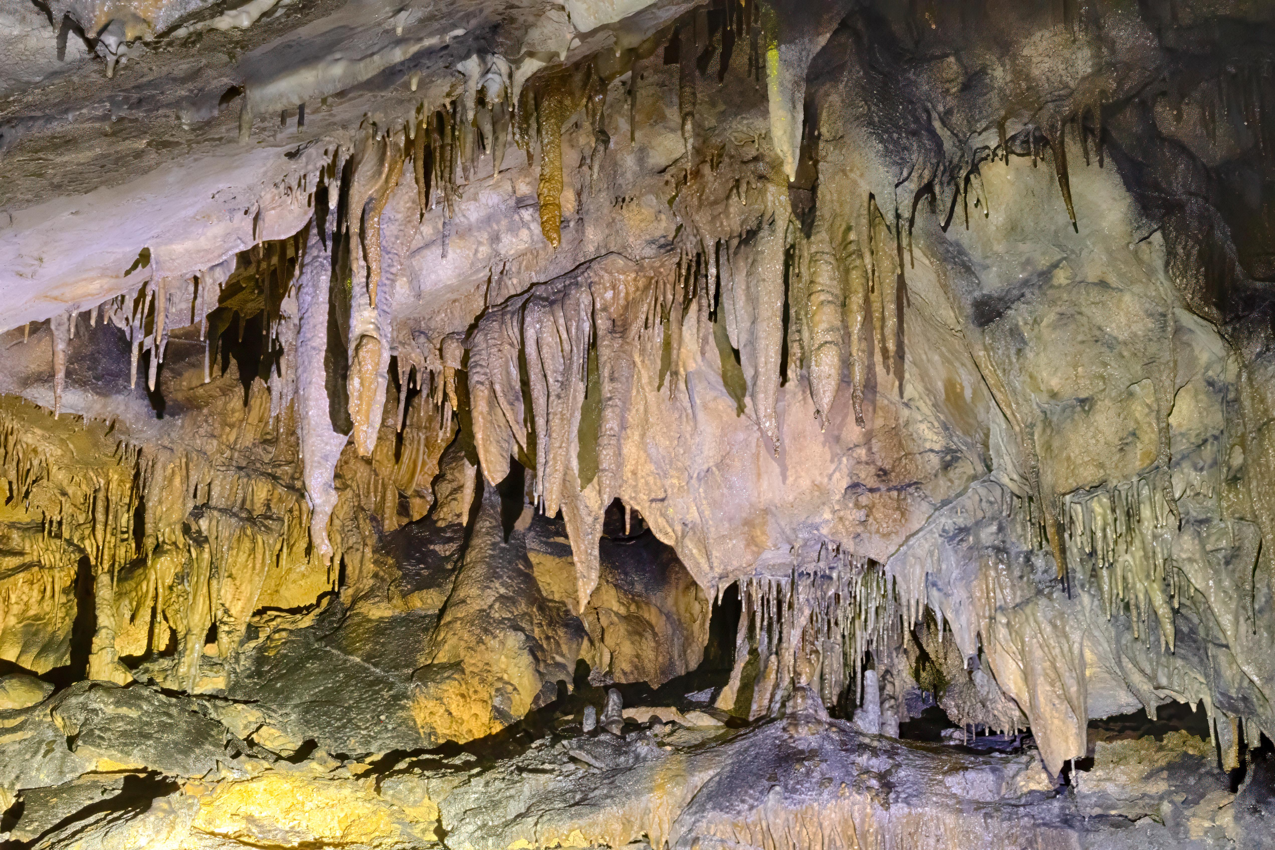 Inside a cave
