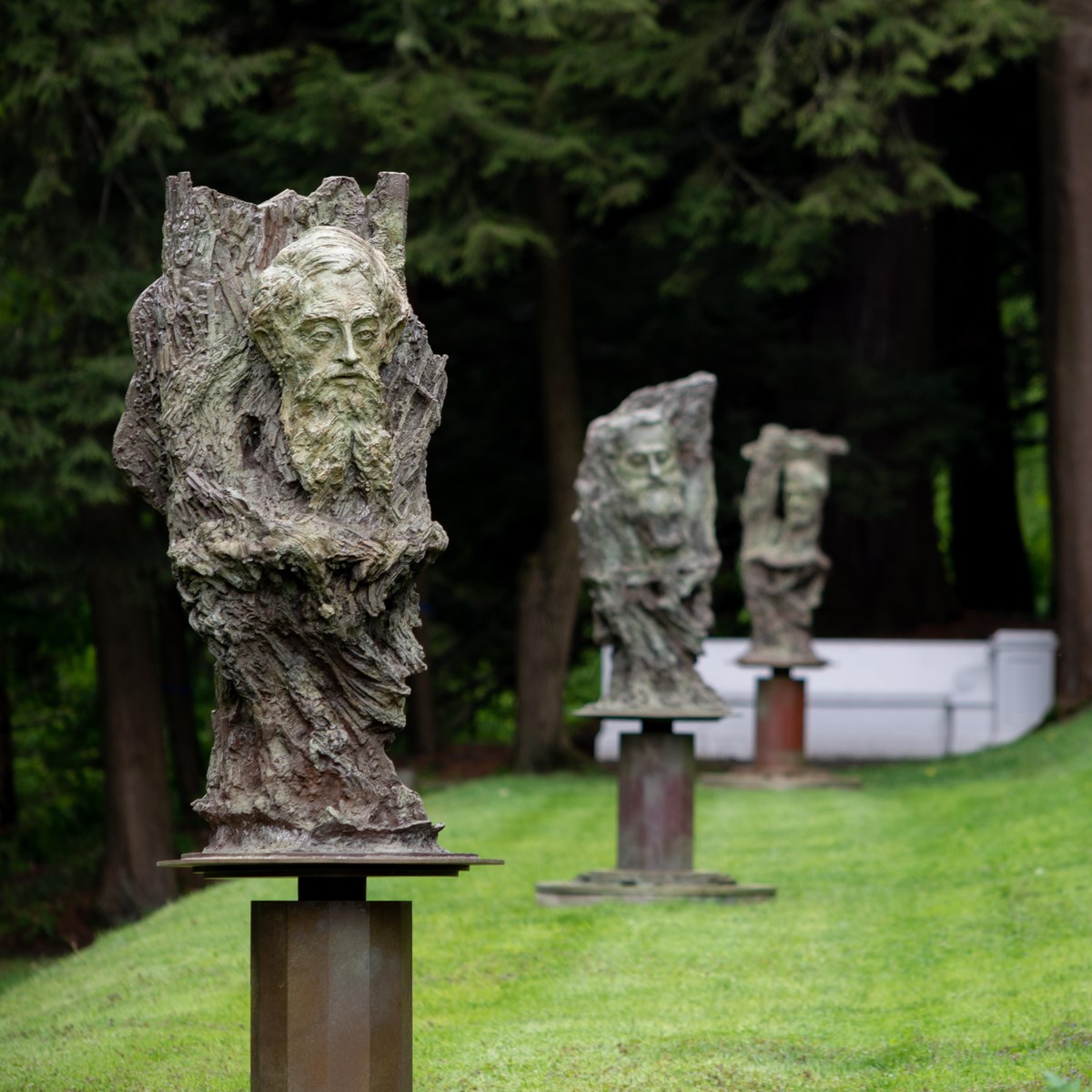 Three Greg Wyatt Sculptures in MABI garden