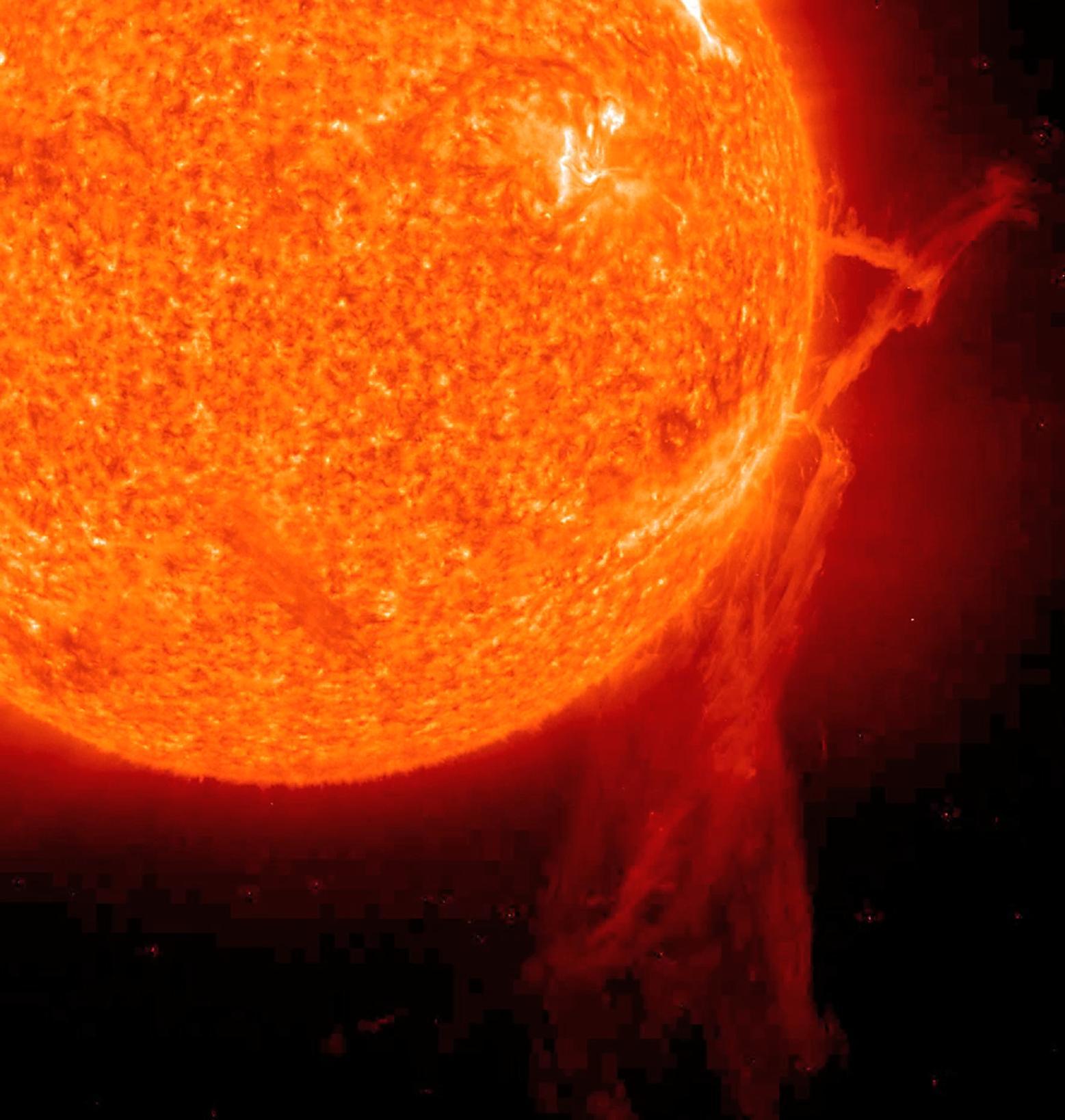 A special view of a prominence on the Sun by NASA
