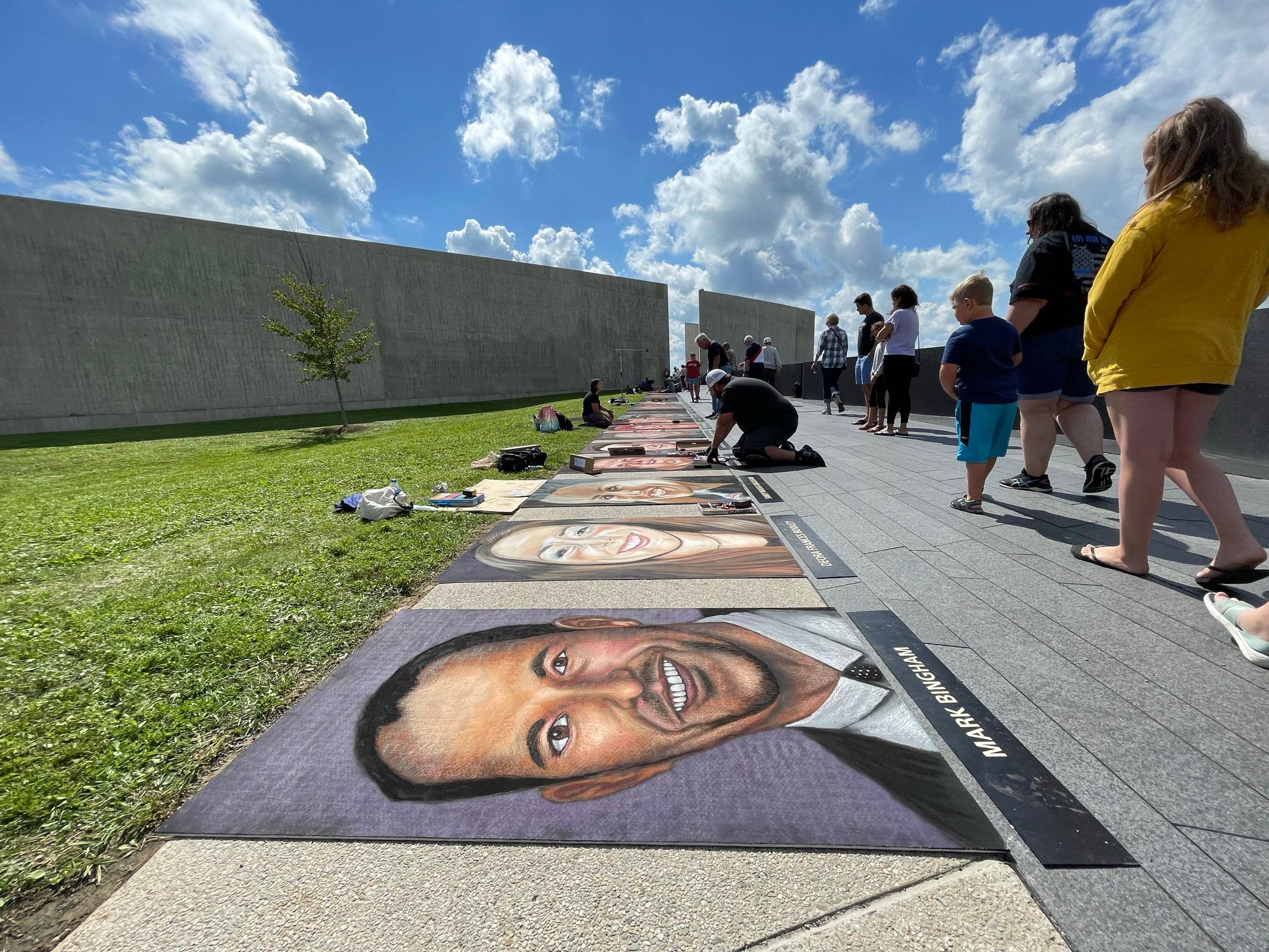 Honoring the Forty Through Art: Chalk Portrait Display
