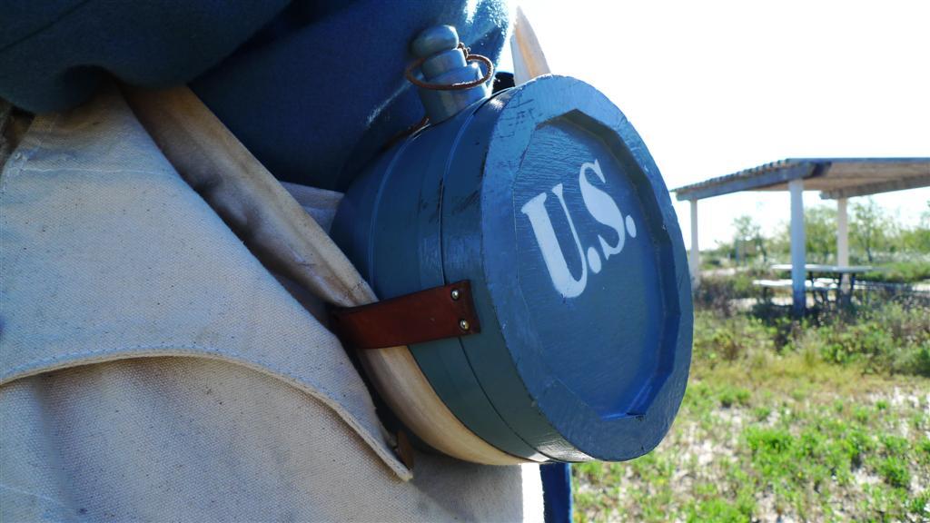 Close up of Mexican War era U.S. Army canteen