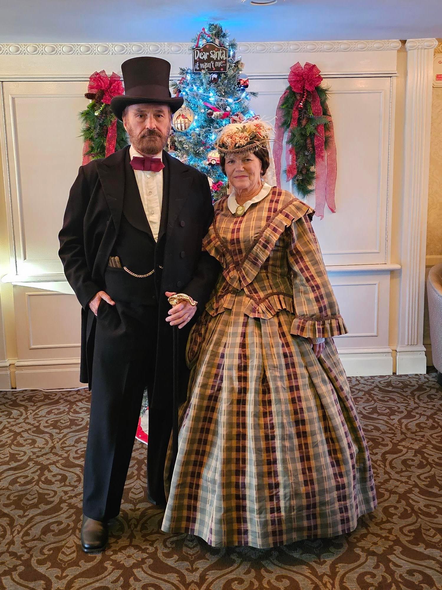 Two people dressed as Ulysses S. and Julia Grant.