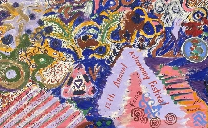 Colorful art project that was complete by visitor at 2021 festival