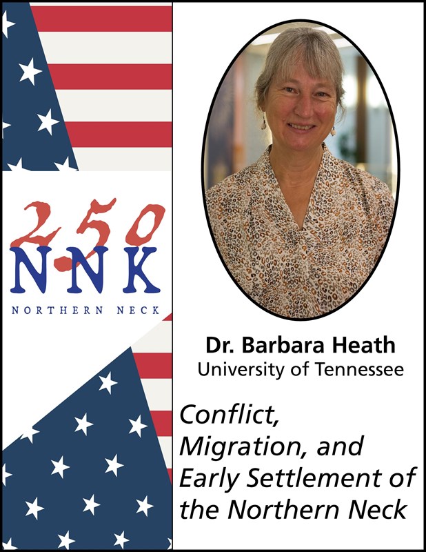 A graphic with the image of a woman superimposed on a flag with event details listed.