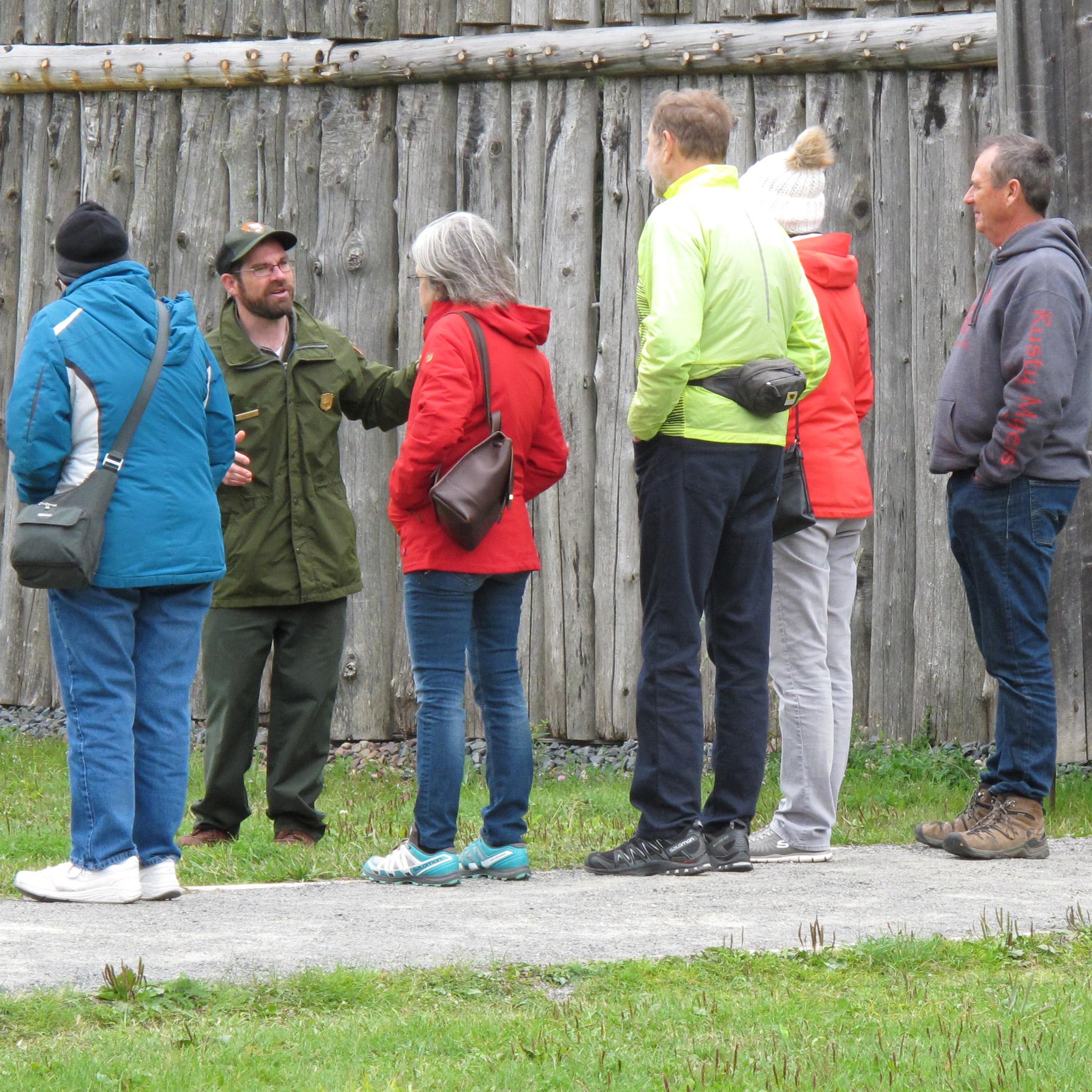 A ranger speaks to park visitors.