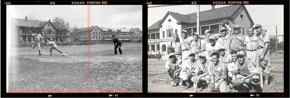 Historic photos of soldiers playing baseball at Sandy Hook