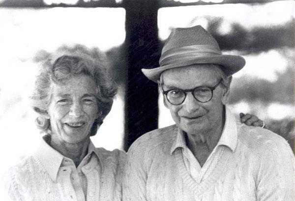 black and white photo of a man and woman in their 70s