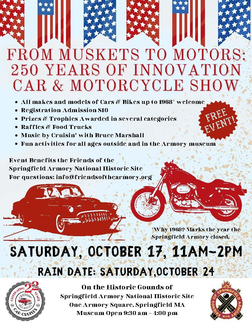 "From Muskets to Motors": 250 Years of Innovation Car and Motorcycle Show