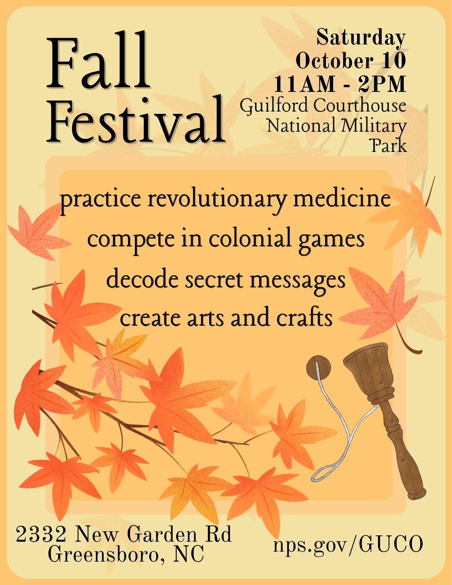 Fall festival flyer listing event details