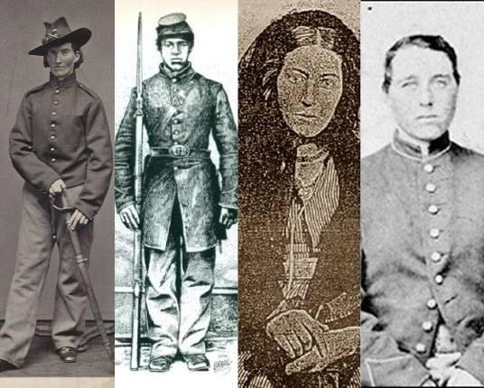 Four images of women during the Civil War.
