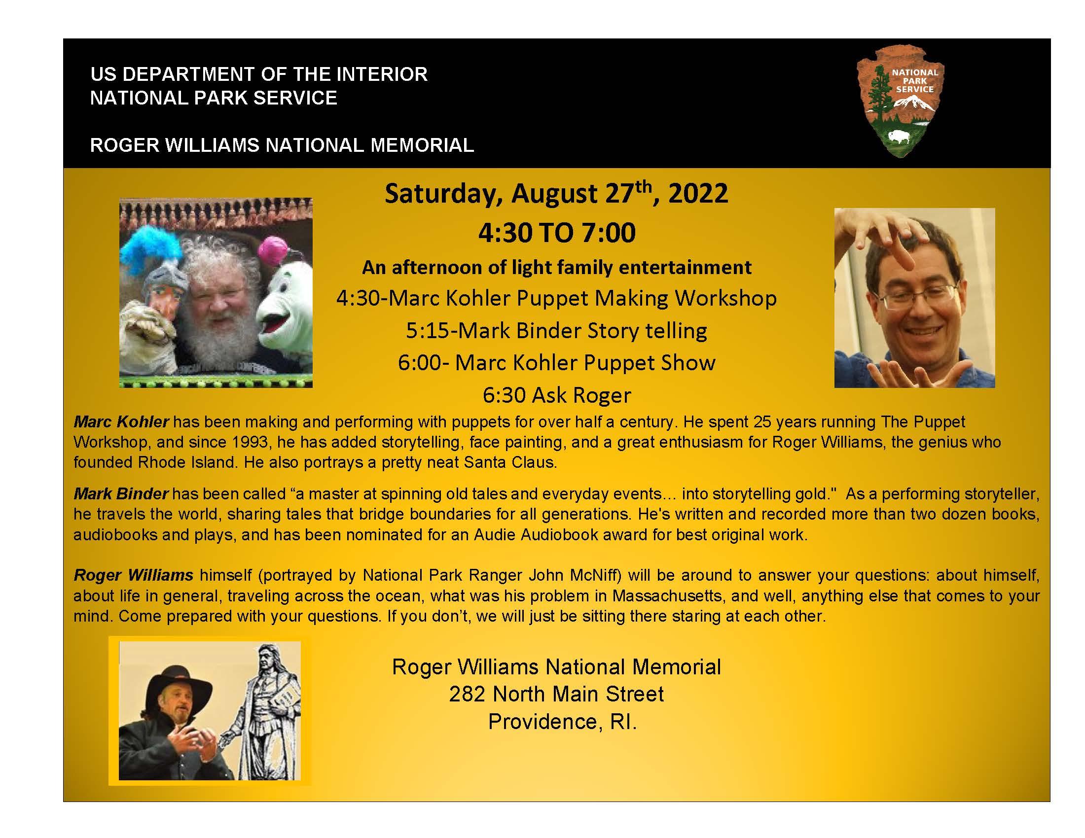 Orange and black flyer with information about the event.