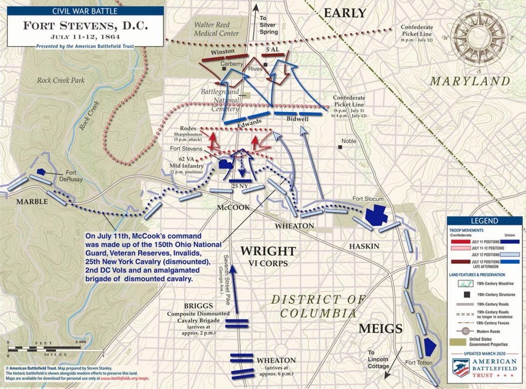 Fort Stevens battle map.