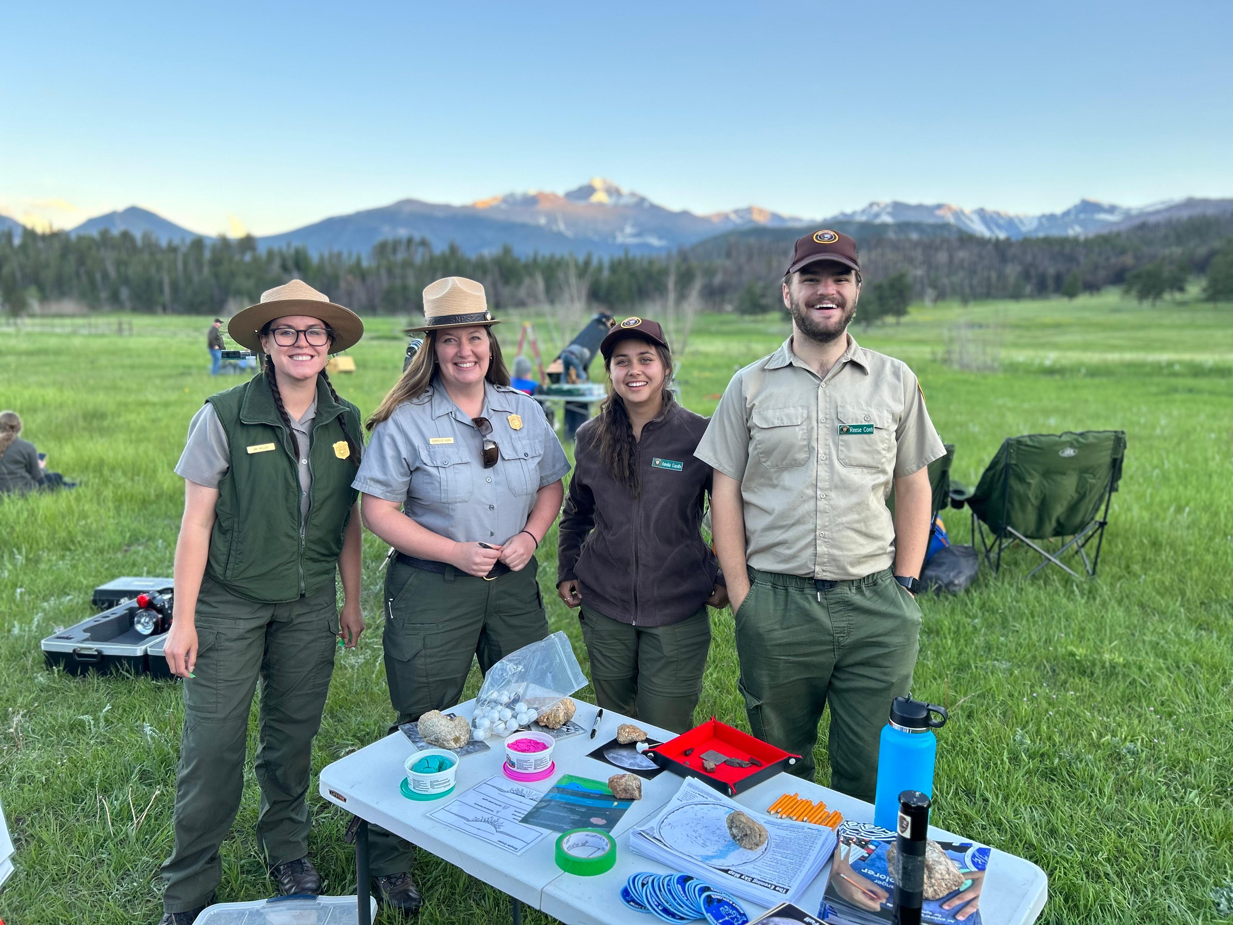 Night sky park rangers and volunteers